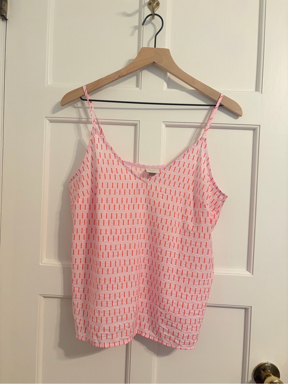 Lightweight Pink Printed V-Neck Cami Tank Top